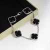 Fashion High Quality Classic 5 Motif Four Leaf Clover Bracelet Women White Gold Onyx Shell Mother of Pearl Bracelets Designer Jewellery Woman Mothers Day Gifts