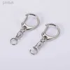 Keychains Lanyards 10Pcs Key Ring With Chain D Snap Hooks Split Keychain Connector Metal Key Ring With Open Jump Ring For DIY Crafts Jewelry Making ldd240312