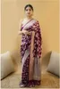 Vêtements ethniques Saree Blouse Party Wear avec Sari de mariage en soie douce non cousue