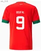 ファントップワールドカップモロッコサッカージャージMarocain Ziyech En-NesyriフットボールシャツキッズキットハリットサイスIdrissi Boufal Maroc Shirth240312