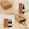 Party Favor Kraft Paper Single And Double Wine Bags Packing Red Handbags Gift Bag Wen5766 Drop Delivery Home Garden Festive Supplies E Dhvmy