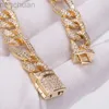 Bangle 10mm Hip Hop AAA CZ Zircon Stone Paved Bling Iced Out 3 1 NK Link Chain Bangle Bracelet for Men Rapper Jewelry ldd240312