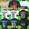 O.Dembele 23 24 PSGS Soccer Jerseys M.Asensio Maillot de Football 2023 2024 Hakimi Verratti Zaire-Emery G.Ramos Jersey Men Kids