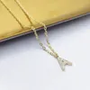 Pendanthalsband Heshi 925 Sterling Silver Gold Plated Zircon Inlay Classic Letter Necklace for Women Men Girl A-Z