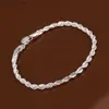 Bangle New Silver Color Jewelry For Women And Men Fashion Silver Color Chain Charm Flash Twisted Rope Bracelet Jewelry Bracelet H207 ldd240312