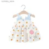 Robes de fille Nouveau-né sans manches bébé fille robe de princesse été bébé fille robes de plage rose coton enfant en bas âge fille vêtements ensemble L240313