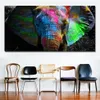 Målningar Reliabli Färgglada afrikansk elefant Canvas Målning Väggkonst Animal Oil Olje enorma storlekar Affischer för vardagsrum2429