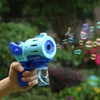 Sand Play Water Fun New Electric Automatic Bubble Machine Light Music Soap Water Bubbles Maker Machine Magic Guns Bride Wedding Bubble Toy for Kids L240312