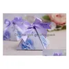 Impreza Favor Floral Piramid Candy Box Prezent z wstążką na przysługę Wen5866 Drop dostaw