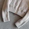 T-shirt da donna in maglia firmate MIU Home Shenzhen Nanyou Abbigliamento europeo di fascia alta stile pigro cappotto cardigan lavorato a maglia con doppia cerniera addensato per donna I5HP