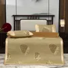 Other Bedding Supplies 2022 New Summer Sleeping Mat Kit Cool Rattan Viscose Fiber Mattress Cover Jacquard Fish Fruit Fitted Sheet Coffee Bed Pad 2/3pcs