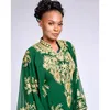 Ethnic Clothing Green Dubai Morocco Kaftans Farasha Abaya Dress Very Fancy Long European And American Fashion Trend