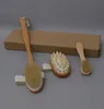 3PCSSet Bath Brush Set Dry Hud Body Soft Natural Borstle Brush Träbadduschborste Spa Body Brush med avtagbart handtag D6236671