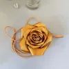 Cinture Fiore Rosa Girocollo Cintura Retro Raso Collana con catena per il corpo Gioielli in vita per accessori di abbigliamento