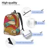 Rucksack Studententasche Linie Wellen Eltern-Kind Leichter Paar-Laptop