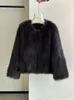 For Women's Grass Fox 2023 New Winter Simple Integrated Young Medium To Long Fur Coat Haining 8825