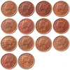 USコインフルセット18391852 14pcs選択した編組髪のさまざまな日付大きなセント100銅コピーコイン297w