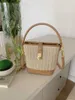 Beach Bags Korean Leisure Woven Straw Bag for Women's Vacation Style Fashion Handheld Crossbody Water Bucket