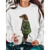 Frauen Hoodies Pullover Rundhals Langarm Top 3D Gedruckt Cartoon-Muster Pullover Amerikanischen Retro Herbst Und Winter Hoodie 2024