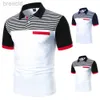 Polos pour hommes Polo à manches courtes Polo à rayures Polo nouveaux vêtements été Streetwear décontracté mode ldd240312