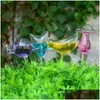 Vases Lovely Glass Waterer Self Watering Globes Bird Shape Hand Blown Clear Aqua Bbs Plant Mushroom Design223U Drop Delivery Home Gar Dhvhx