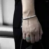 Pulseira simples torção única trançada na moda pulseira aberta presente de aniversário liga homens moda jóias retro alça de mão