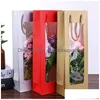 Emballage cadeau Rec Kraft Sac avec bouteille de fenêtre de porte-vin blanc et rouge pour les décorations de fête Drop Livraison Home Garden Festive Suppli Dhxuw