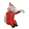 wholesale Giant 6mH (20ft) with blower Lighting Inflatable Climbing Santa Claus For Decoration / 20 Feet Inflated Flying Chrismas Old Man