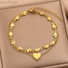 Bangle Stainless Steel Bracelets Classic Infinity Symbol Elegant Heart Pendant Trendy Fine Bracelet For Women Jewelry Mothers Day Gift ldd240312