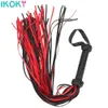 Jouets pour adultes Fétiche Noir Rouge PU Cuir Fouet Flogger Poignée Fessée Paddle Knout Flirt BDSM Adulte Jeu Érotique Sex Toys pour Femmes CouplesL2403