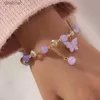 Perlé 1 pièces femmes filles perles de verre Bracelet papillon forme pendentif dames élégant charme Bacelet bijoux accessoires L24213