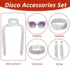 Broches Jaren '70 Disco Accessoires Set (Set van 5) Witte Jurken Hoofdbanden Voor Vrouwen Kunstmatig Metaal Kostuum Sieraden Dames