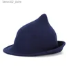 Breda randen hattar hink hattar hög kvalitet% ull modern halloween häxa hatt kvinnor fest hatt semester party hatt vinter söt hatt q240312