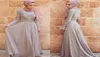 2019 Şık Uzun Kollu Müslüman Gece Elbiseleri Boncuklu Şifon Arapça Dubai Abaya Kaftan Resmi Parti Elbiseleri Balo Dress9887957