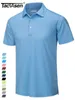 Tacvasen Summer Casual T-shirts Mens Kort ärm Polo-skjortor Knapp ned arbetet Skjortor snabba torr tee sportfiske golf pullover 240312