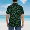 Men's Casual Shirts Cool Neon Shamrock Vacation Shirt Men Leaves Print Hawaiian Short-Sleeve Vintage Oversize Blouses Birthday Present