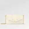 Explosion Kvinnor M83025 Felicie Pochette Säsongsundersökning Reviderad smidkornig mjuk läder Bicolor Palette Stylish Candy Blue Pouch Gold Chain Clutch Shoulder Bag