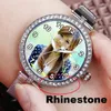 Wristwatches Rhinestone Women Watch Custom Po Quartz Watches Logo Design Drop 2024 A3329 Personalized Gift Fashion DIY Wristwatch