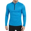 Giacche da corsa Maglia da ciclismo da uomo Maglia da bici MTB a maniche lunghe Mezza zip Bicicletta da ciclismo Sport all'aria aperta con tasca posteriore con cerniera Abbigliamento