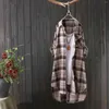 Women's Blouses Fashion Plaid Loose Casual Cardigan Thin Outer Shirt Sun Jacket Top Deep V-neck Ropa De Mujer Ofer