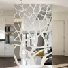 Removível 3d diy espelho adesivos de parede árvore quarto sala estar decoração tv fundo da parede adesivos acrílico espelho pasta t235u