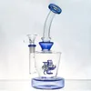 Bong en verre moulin à vent Spin tuyau d'eau Pyrex narguilé percolateur barboteur tuyaux de fumée filtre avec bol de tabac mâle de 14mm