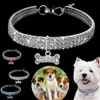 Hundehalsbänder Leinen Bling Katzenhalsband Baby Welpen Hunde Sicherheit Elastisch Verstellbare Halskette mit Diamante Strass Halsband Smal245s