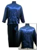 Black Chinese Style Mens Satin Pajamas Set Novelty Button Pyjamas Suit Casual Sleepwear Long Sleeve Shirt Pant S M L XL XXL 240227