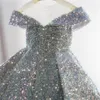 Flower Girl Dresses Ball Sparkly Sequins Beaded Party Princess Kids Pageant Gowns Piano Performance First Communion 240306