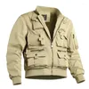Vestes pour hommes Y2K Fashion Brand Pilot Jacket American Retro Baseball avec plusieurs poches fonctionnelles trois charges de défense Top