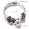 Charm Bracelets Elasticity Snap Button Bracelet Heart Crystal Bangles Beads Jewelry Making Fit 18MM Buttons