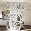 Amovible 3d bricolage miroir stickers muraux arbre chambre salon décoration TV fond mur décor acrylique autocollants miroir pâte T320I