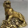 Zsr 601 folk Cina chino fengshui laton ferocidad Zodiaco Tigre animale estatua escultura2116