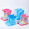 Bottes garçons filles bébé caoutchouc souple PVC neige été automne enfants pluie chaude peluche imperméable enfants chaussures